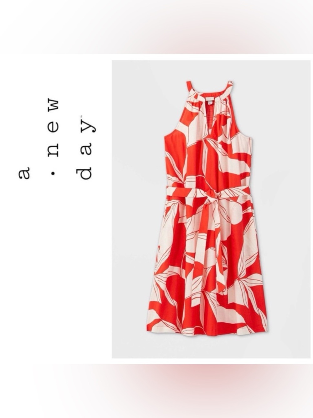A New Day Floral Cotton Halter midi Dress